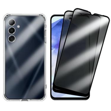 Imagem de Kit Proteção Para Galaxy A55, 2 Películas de Vidro 3D + Capa Transparente Anti Impacto