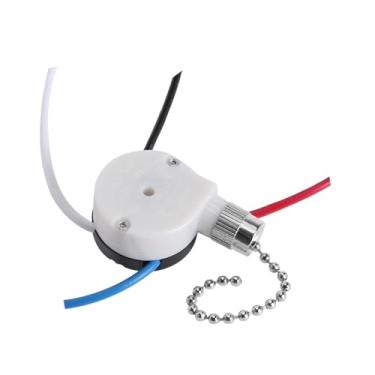 Imagem de Generic Interruptor de corrente de puxar, 3 velocidades, 4 fios, acessórios de fácil instalação, luminárias de parede, controle versátil de luz de parede, Prata