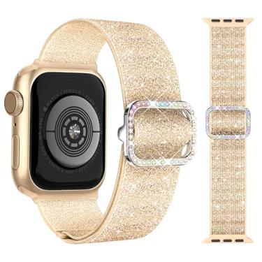 Imagem de G-ficu Pulseiras femininas de nylon elástico para Apple Watch séries 11, 10, 9, 8, 7, 6, 5, 4, 3, Ultra, 2 1 de 46 mm, 45 mm, 42 mm (S3) e 49 mm