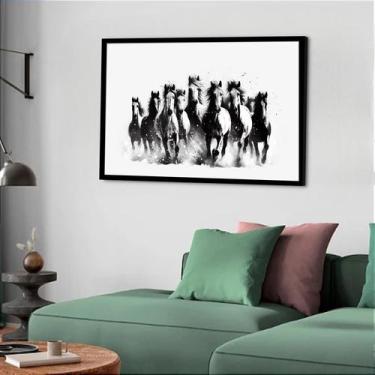 Imagem de Quadro Decorativo Cavalos Galope - 50x70cm - Quadros On-line, Moldura 
