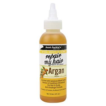 Imagem de Aunt Jackie's Mistura de óleo de crescimento natural reparam meu cabelo – argan, revitaliza e condiciona cronicamente cabelos e couro cabeludo, fórmula antiquebra, 113 g