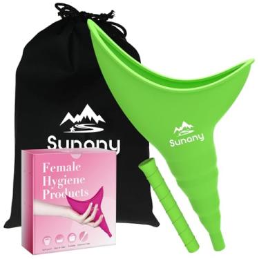 Imagem de Sunany Dispositivo de micção feminina, reutilizável de silicone feminino, funil de xixi permite que as mulheres façam xixi em pé, o mictório feminino portátil é o companheiro perfeito para acampar, ao