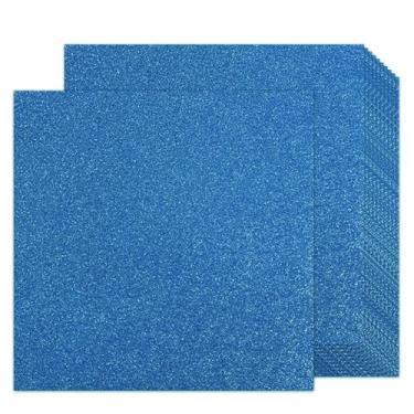 Imagem de Cartolina dupla face com glitter azul de 30 x 30 cm – Papel Goefun Glitter, 24 folhas 280 g/m2/45 kg azul marinho para fazer cartões, Cricut, faça você mesmo