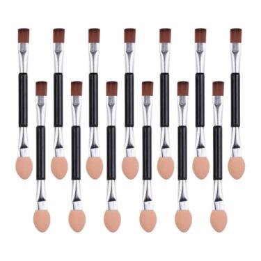 Imagem de GSHLLO 30 pincéis de maquiagem de ponta dupla, aplicadores de mini pincéis de sombra de viagem, aplicador de sombra de olhos com esponja pequena, pincel de maquiagem 2 em 1, pincel cosmético portátil