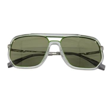 Imagem de Óculos de sol quadrados clássicos IWH "Cala" – Visual retrô estiloso, unissex, completo com estojo e tecido, Verde, Lens Width: 58 Millimeters