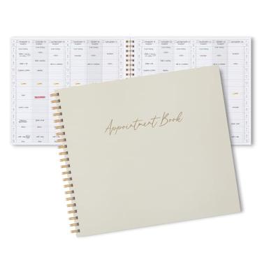 Imagem de Maitys Agenda grande com 6 colunas para salão de beleza, agenda horária em intervalos de 15 minutos, 200 páginas sem data, 6h às 21h de 2025 2026, agenda em espiral