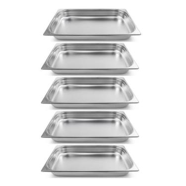 Imagem de Kit Cinco Cubas Gastronomica Padrão Gn 1/1 65mm Inox Weck