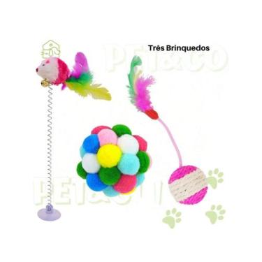 Imagem de Kit para Gatos com Bolinhas e Pelúcias  Você Escolhe - NoBrand, Transp