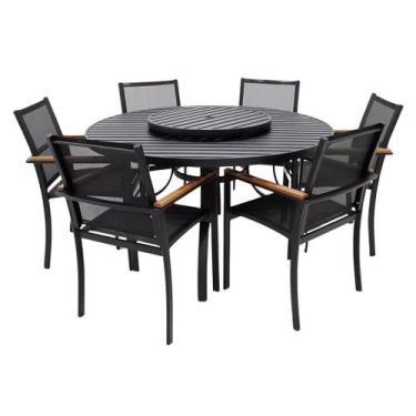 Imagem de Jogo de Mesa 1,40m e 6 Cadeiras Alumínio Área Externa Interna - NossaK