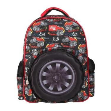 Imagem de Mochila Costas 14 Monster Truck 3D Infantil Escolar Passeio - Yins