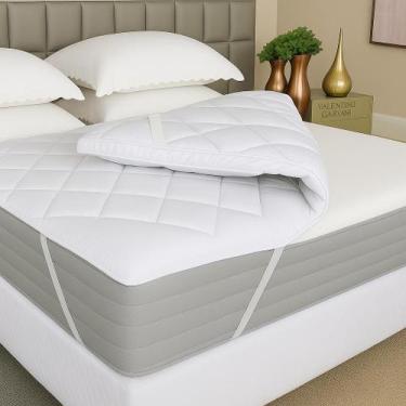 Imagem de Pillow Top Cama Casal Protetor de Colchão Macio 400 Fios Percal Extra 