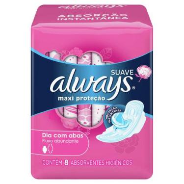 Imagem de Absorvente Always Maxi proteção Suave com abas 8 Unidades