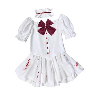 Imagem de oshhni Fantasia de empregada doméstica de Halloween, roupa sangrenta para uso diário, baile de máscaras, vestido de aniversário, M