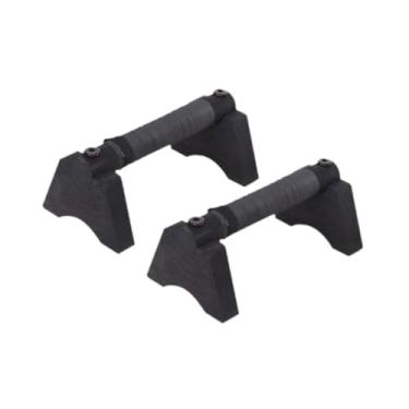 Imagem de UGPLM 2 peças de barra de flexão de madeira, suporte para adultos, barras paralelas resistentes, alças para flexão, academia em casa, ginástica e fitness, Black S
