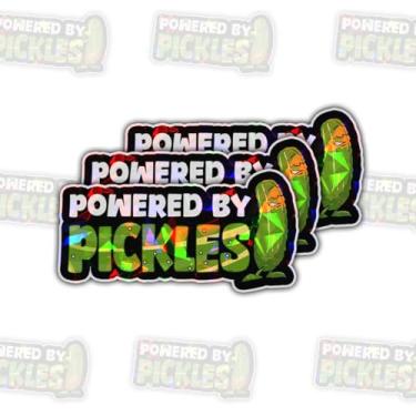 Imagem de 3 peças Powered by Pickles Adesivo Presente Dill with It Adesivos Engraçados Pickles Powered by Pickle Lover Sticker I Love Pickles Decalques para Laptop Garrafa Telefone Carro Capacete Decalque 3
