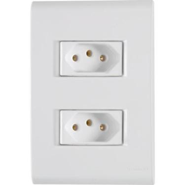 Imagem de Conjunto 4x2 2 Tomadas 2P+T Tramontina 20 A 250 V Liz Branco