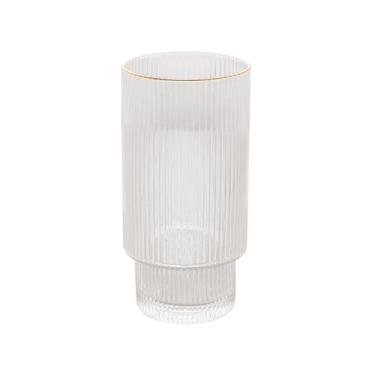 Imagem de Jogo 2 copo altos 400ml de cristal de chumbo com borda dourada Lines W