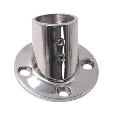 Imagem de Generic Suporte de haste redonda para barco, trilho de mão, espelho de polimento, aço inoxidável 316, grau marinho para tubo de 1.26 polegadas, acessório, 60 Graus