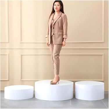 Imagem de 1pcs Pedestal De Exibição Redonda Para Manequim De Loja, Plataforma De Riser De Noiva Boutique Suporte De Exibição Cilindro Plinths Para Evento, Fotos De Produtos, Decoração, White, 40x30 cm