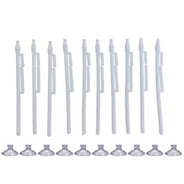 Imagem de Kit 100 Mini Haste Suporte Branco Bandeira Brasil C/Ventosa