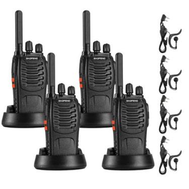 Imagem de Walkie Talkies BAOFENG BF-88ST de longo alcance, pacote com 4 fones de