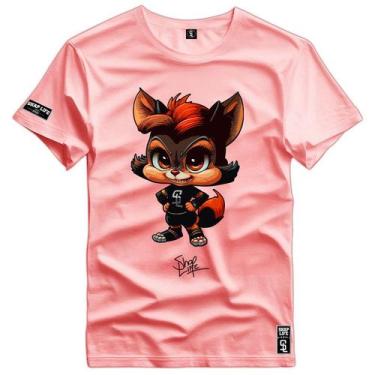 Imagem de Camiseta Coleção Cartoons Raposa Foxy Jaqueta Shap Life, G, Rosa claro