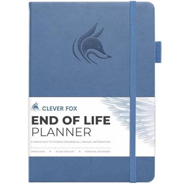 Imagem de Clever Fox Agenda de fim de vida útil – Organizador de arranjos finais para beneficiários, preparação de testamento, desejos de última hora e planejamento funerário, A5 (azul claro)