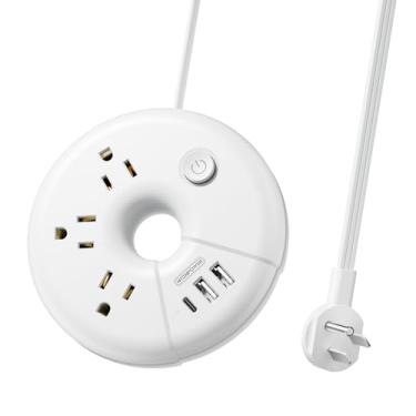 Imagem de Régua de linha de viagem com portas USB, filtro de linha aprovado pela NTONPOWER Cruise com 3 tomadas, 3 USB (1 USB C), cabo de extensão de 1,5 m, compacto para uso interno, casa, escritório