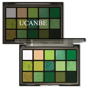 Imagem de Paleta de sombras UCANBE Green 15 cores Shimmer Matte