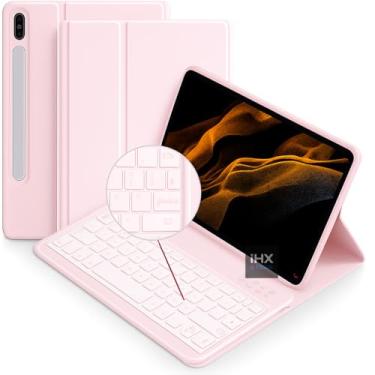 Imagem de Capa Case Premium para Samsung Galaxy Tab S9 Fe / S9 / S10 FE - com Teclado Touchpad e Compartimento para Pencil (ROSA)