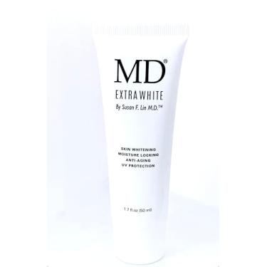 Imagem de MD Creme clareador de pele extra branca, hidratante antienvelhecimento com proteção UV, 50 ml