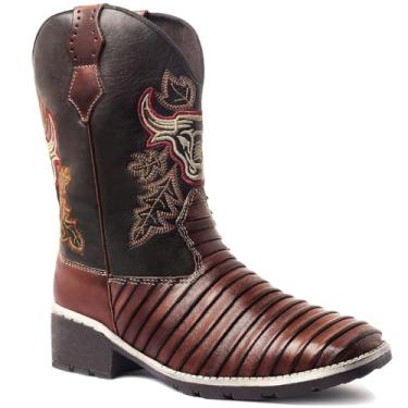 Imagem de Bota Texana Country Masculina Cano Longo Marrom Casco Tatu (Marrom, BR, Adulto, Numérico, 41)