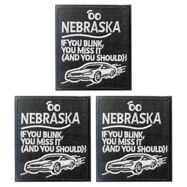 Imagem de U-Sky Engraçado State Roast Patches, bordado sarcástico dos Estados Unidos para chapéu, jaqueta, mochila, presentes de humor de geografia americana (Nebraska if you Blink You misst it and you should)