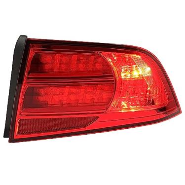 Imagem de KUAFU Luz traseira compatível com Honda Acura TL 2004-2008 Substituição para 33501-SEP-A01 AC2819104 Lâmpada traseira traseira do lado do passageiro - Lente vermelha e estrutura cromada