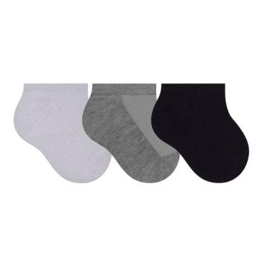 Imagem de Kit Com 3 Pares Meias Kids Sapatilha Cano Curto Selene, Misto, P - 17 