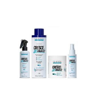 Imagem de Glatten Cresce 3x Mais Condicionador e Máscara e Leave-in e Tônico