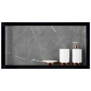 Imagem de Nicho Para Banheiro Em Porcelanato Polido Porta Shampoo Sabonete Organ