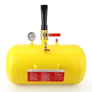 Imagem de Tanque de ar de assento de contas de pneu de 10 galões com calibre, inflador de pneu de grânulos resistentes para carro, caminhão, trator, ATV, RV - Ferramenta portátil de assento de contas de pneu