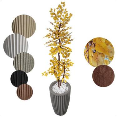 Imagem de Arvore artificial Ficus Amarelo Figueira Grande Vaso Decoração - Flor 