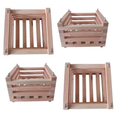 Imagem de Kit 4 Cachepô De Madeira Quadrado Orquídeas E Plantas Tam M - Orquiflo