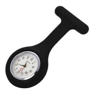 Imagem de Relógio De Lapela Enfermagem De Bolso Broche De Silicone, Preto