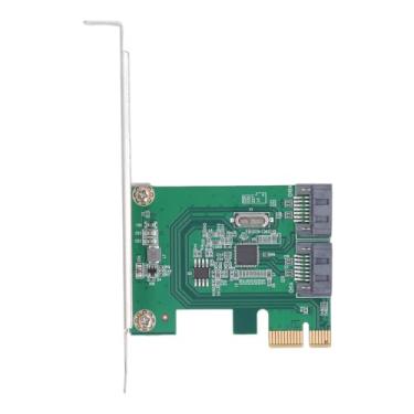 Imagem de PCIE X1 a 2 Porta SATA Adaptador Cartão Profissional Plug de transferência de alta velocidade e reprodução PCI Express X1 Controller Card para expansão de armazenamento de