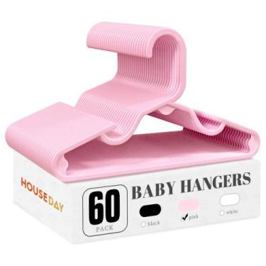 Imagem de Cabides de bebê HOUSE DAY Plastic, pacote com 60 unidades para armário