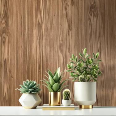 Imagem de Papel de Parede Adesivo Imita Madeira 10 Metros - Realista Autocolante Texturizado para Sala, Quarto, Cozinha e Banheiro (Madeira Ipê)