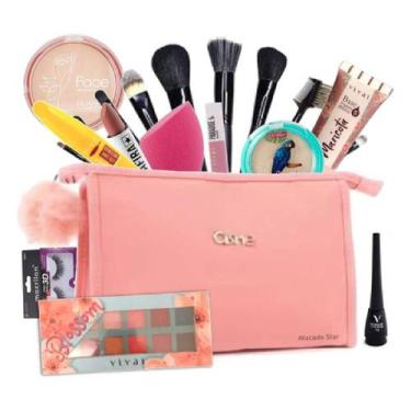 Imagem de Kit Maquiagem Básico Completo Blogueira Paleta Ruby Rose - RubyS, Negr