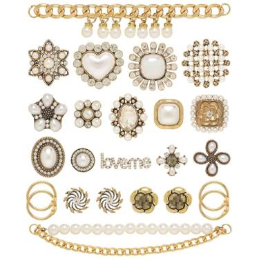 Imagem de CTLUUT Conjunto de correntes de pingentes de sapatos brilhantes para mulheres, adultos, adolescentes, meninas, como presente, joias fofas, acessórios para decoração de sapatos com bolhas, tamanco,