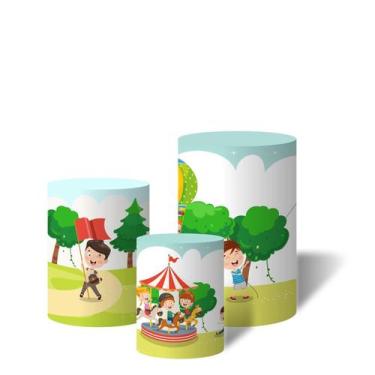 Imagem de Trio de Capas Cilíndricas Versátil Crianças Parque da Alegria Dia Enso