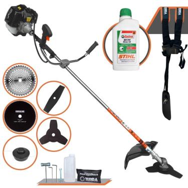 Imagem de Máquina de Cortar Grama Multifuncional Terra GRH430 À Gasolina 43cc 1,7HP de Potência 6.500rpm 2T Roçadeira Completa 6 Em 1 + ÓLEO STIHL 8017 2 Tempos