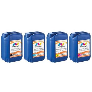 Imagem de Kit 4 Tinta Tankfull Para Cartucho HP 662 122 60 901 Impressora 3050 2