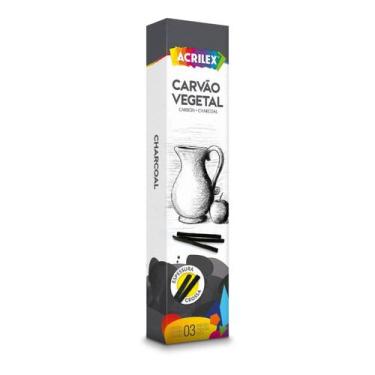 Imagem de Carvão Vegetal Grosso Desenho Artístico Acrilex 3 unidades